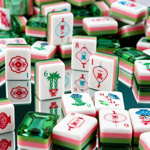 Jeu de Mahjong en Acrylique Personnalisé, Gravure Laser, Impression UV, Tuiles de Mahjong à 4 Couches, Cadeau Promotionnel, Motifs Personnalisés - Product Image 4