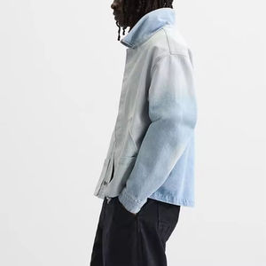 Wholesale Custom Label <b>Lightweight</b> Denim <b>Jacket</b> 100% Cotton Washed Jean <b>Jacket</b> Patch Pockets Oversized Denim <b>Jacket</b> - Product Image 4