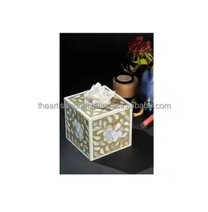 Boîte à mouchoirs en os incrusté de design royal, couleur personnalisée, pour la maison, vaisselle, rangement de papier, conteneur, mariage, fait main, poli ARTISAN - Product Image 2