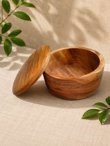 Pot à roti en bois durable, support à pain en bois massif, fait main, pour la cuisine et la table à manger - Product Image 1