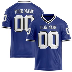 Maillots de football américains sur mesure en polyester/coton respirant imprimés par transfert thermique, tailles plus, vente en gros aux États-Unis - Product Image 1
