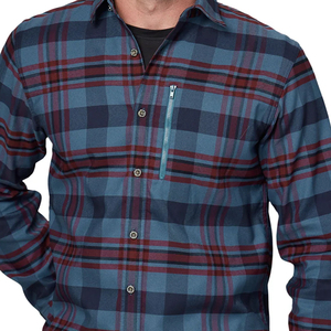 Chemise en flanelle à poche avec logo personnalisé, ourlet incurvé, chemise décontractée à motif écossais pour hommes, 100% coton, manches longues, respirante - Product Image 6
