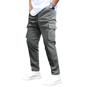 Pantalones Cargo Jogger Personalizados para Hombre, 100% Algodón Canvas, Cintura Elástica con Cordón, Múltiples Bolsillos, Pantalones Casuales de Trabajo, Estilo Utilitario, Corte Recto - Product Image 1