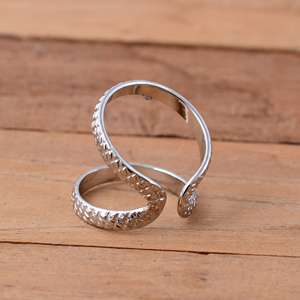 SHYAM JEWELRS Anillo de Lujo Ajustable de Plata de Ley 925 para Artritis, Soporte de Cuello de Cisne con Textura Floral para Articulaciones DIP PIP EDS - Product Image 3