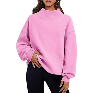 Women Mock Neck Sweatshirt Stylish Winter Pullover - Product Image 1