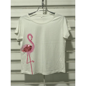 T-shirts pour femmes à manches courtes 100% coton Vêtements à usage quotidien de haute qualité avec motif imprimé Couleur blanche - Product Image 1