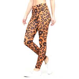 Conjunto de Yoga con Estampado de Leopardo para Mujer, 2 Piezas, Leggings de Cintura Alta, Top Corto con Tirantes Finos, Ropa Deportiva de Longitud Completa, MOQ Bajo - Product Image 4