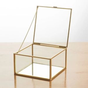 Customized Metal & Glass Storage Box Hexagon Ring Box With Metal Frame For Jewelry Organizer - Product Image 3