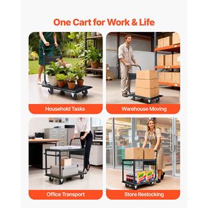 Carrello Pieghevole da 700 Libbre con Piattaforma in Acciaio a 2 Livelli e Ruote ad Alta Resistenza per Traslochi - Product Image 6