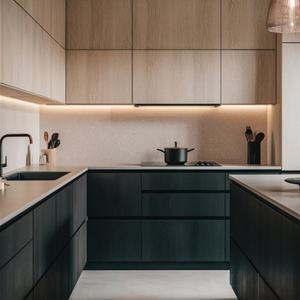 Muebles Vietnamitas Ecológicos Modernos Personalizados de JY Project, Gabinetes de Cocina RTA Sin Marco con Acabado Brillante, Forma de L, Más Vendidos - Product Image 5