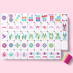 Complete Rose Pink American <b>Mahjong</b> Tiles <b>Set</b> 160 Pcs 4-Layer Luxury <b>Mahjong</b> <b>Set</b> with Pouch Dice and Packaging Box - Product Image 1