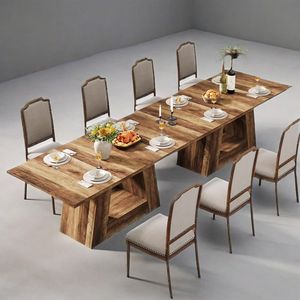 Tavolo da Pranzo Moderno in Legno con Finto Marmo per 4-6 Persone, Tavolo Rettangolare da 160 cm con Base Robusta - Product Image 4