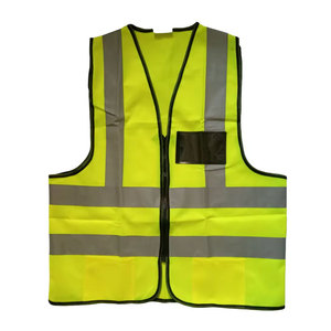 Gilet de travail haute visibilité pour les ouvriers du bâtiment avec plusieurs poches, gilet réfléchissant pas cher en toile, décoration imprimée décontractée - Product Image 4