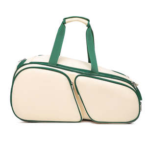 Sac de tennis et de pickleball unisexe – Sac de transport matelassé en nylon imperméable avec fermeture éclair et logo personnalisé - Product Image 1