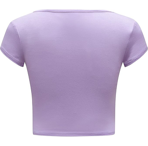 Últimos Diseños de Camisetas Cortas para Mujer, Transpirables y Cómodas, Camiseta Corta de Moda en Oferta, Camiseta Corta con Precio Razonable - Product Image 4