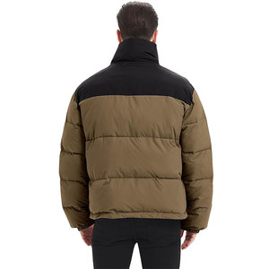 Wholesale Winter Bubble Warm Plus Size Puffer Jacket Stand Collar Zip-up Waterproof Thick <b>Top</b> Design Packable Nylon Patchwork - Product Image 2