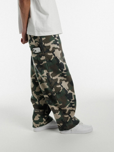 Custom <b>Mens</b> Camouflage Mid Waist Midweight Loose Fit Casual Streetwear <b>Jogger</b> Pants 100% <b>Polyester</b> - Product Image 2