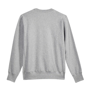 <b>Men</b> <b>Grey</b> Crew Neck <b>Sweatshirt</b> Regular Fit Solid Color Knitted Cotton Pullover Casual Autumn Wear - Product Image 3
