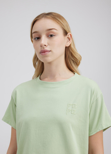 Camiseta de Cuello Redondo para Mujer, Mezcla de Lino y Algodón, Fresca y Transpirable, Bordado Plano, Manga Corta, Informal, Top de Verano, Proveedor de Exportación - Product Image 5