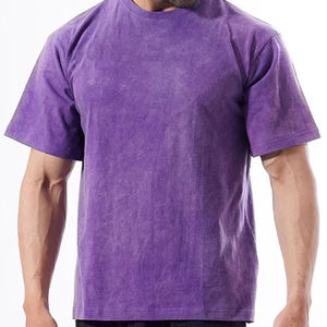 Camisetas de Algodón 100% Tejidas con Lavado Ácido para Hombre, de Alta Calidad, con Logo Frontal, Transpirables, de Ajuste Holgado, Manga Corta, Estilo Urbano, Venta al por Mayor - Product Image 6