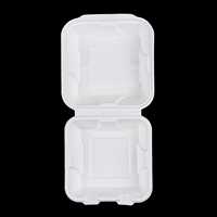 Contenant à emporter en bagasse de canne à sucre jetable, style minimaliste, 6x6 pouces
