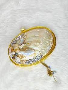 Luxury Handmade Agate Clutch Bag With Gold Trim And Mother Of Pearl Inlay Square Shape Exquisite Design Evening clutch for women - Product Image 2