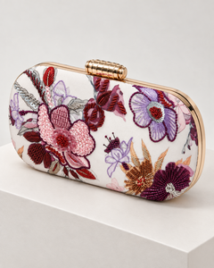 Pochette de Soirée en Tissu de Coton Perlé Floral pour Femme, Sac à Main en Velours Fait Main avec Fermeture à Poussoir, Idéal pour Fêtes et Mariages, Cadeau Parfait - Product Image 2