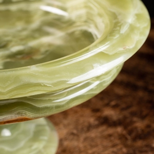 Bol de service sur pied en marbre onyx vert foncé, résistant au feu, moderne, pour cuisine, salle à manger, villa, salon, revêtement mural - Product Image 6