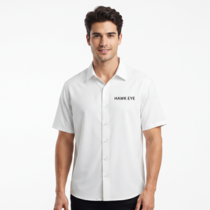 Camisa Casual de Manga Corta de Algodón de Alta Calidad al por Mayor, Camisa Blanca Sólida con Botones y Logotipo Personalizado para Hombre, OEM ODM Marca Privada - Product Image 1