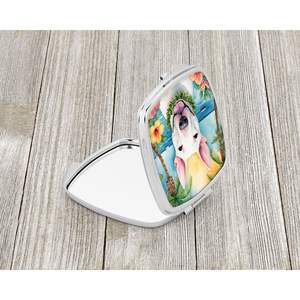 English Bull Terrier Luau Compact Travel <b>Makeup</b> <b>Mirror</b> Portable Folding Handheld Design Gift <b>for</b> Women and Girls - Product Image 2