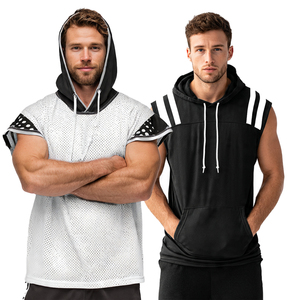 Hauts à capuche sans manches de football pour hommes, coupe épaule, haute qualité, 100% polyester, pour l'entraînement - Product Image 1