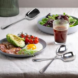 Buffet Serving Spoons <b>Stainless</b> <b>Steel</b> Cooking Serving <b>Utensil</b> Silver Slotted Spoons Set for <b>Kitchen</b> Dining Table - Product Image 6