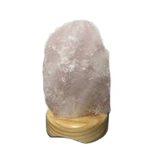 Premium Himalayan white salt lamp with polished natural <b>crystal</b> and wooden base offers elegant décor and warm ambient lighting - Product Image 6