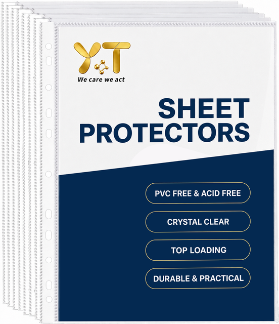 Heavy Duty Sheet Protectors Non-Glare 8.5x11 Inch Page Protectors for 3 Ring Binder Letter Size Protectors with Reinforced Holes