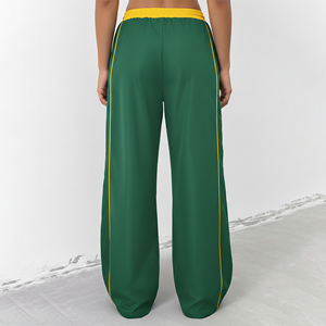 Pantalones deportivos de cintura alta 100% nailon para mujer, diseño recto con ribetes, precio mayorista asequible - Product Image 6