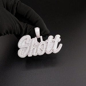 Colgante de Plata de Ley 925 con Diamante Moissanite VVS, Chapado en Rodio, Estilo Hip Hop, Colgante de Diamante de Lujo Unisex para Regalo - Product Image 3