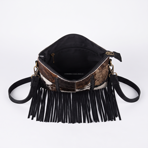 Western Genuine Cowhide Patchwork Fringe Crossbody <b>Bag</b> Handmade Leather Tassel Shoulder Handbag Women Custom Bohemian Boho <b>Bag</b> - Product Image 4