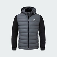 Veste matelassée unisexe personnalisée en usine, imperméable, écologique, antibactérienne, pour garder au chaud, manteau d'hiver décontracté avec broderie du logo sur le devant