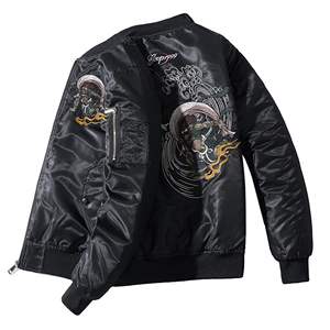 เสื้อแจ็คเก็ตบอมเบอร์ผู้ชายคุณภาพสูงสั่งตัดได้ตามไซส์ คอตั้ง ดีไซน์ใหม่ทันสมัย ผลิตจากผ้าแคนวาส พร้อมโลโก้ด้านหน้า เหมาะสำหรับฤดูหนาว - Product Image 3