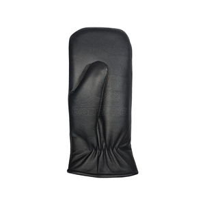 Mitaines d'hiver en cuir noir avec doublure en fourrure de mouton, taille personnalisée, chaudes, longueur au poignet, style uni, usage quotidien, gants pour temps froid - Product Image 3