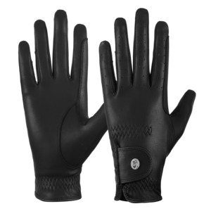 Gants d'équitation Pro Grip Performance, respirants, en cuir synthétique Serino, élégants, noirs, pour dressage et entraînement - Product Image 1