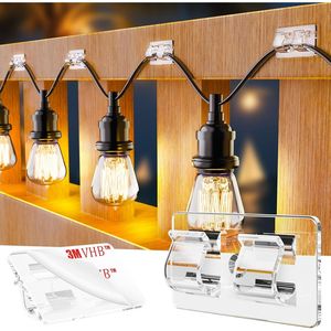 30 Ganci Adesivi Trasparenti Resistenti per Luci Esterne, Luci a Corda, Morsetti per Appendere Decorazioni Natalizie, Qualità Premium per Esterni - Product Image 1