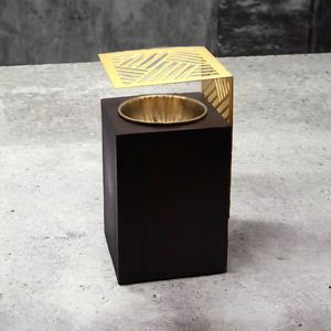 Quemador de incienso de madera de lujo con cubierta de metal dorado, moderno quemador de incienso Mabkhara Oud, soporte para incienso árabe, decoración para el hogar - Product Image 5