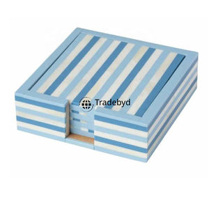 Posavasos Artesanal con Incrustaciones de Hueso, Elegante Adorno para Mesa de Bebidas por Tradebyd - Product Image 2