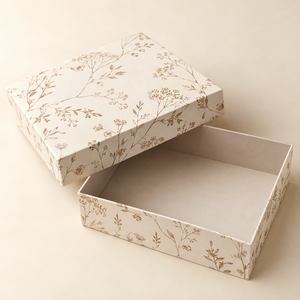Boîte personnalisée en ivoire avec couvercle et base pour emballage de coffret cadeau de parfum - Product Image 2