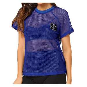 Cotton <b>Mesh</b> Breathable <b>Crop</b> <b>Top</b> <b>mesh</b> T-Shirt Custom Logo Plain Short Sleeves Women <b>Crop</b> <b>Top</b> Lounge Wear Ladies T-Shirt - Product Image 1