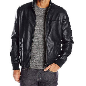 New Design Leather <b>Jacket</b> <b>For</b> <b>Men</b> With Front Zip And Adjustable Cuffs Ideal Leather <b>Jacket</b> <b>For</b> Outdoor Activities - Product Image 1