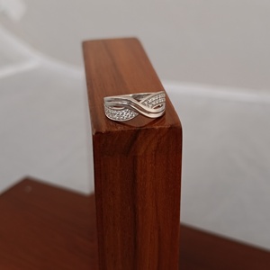 Namivaa 925 Sterling Silver <b>Cocktail</b> <b>Ring</b> Wave Design Diamond Classic Elegant Minimalist Women's Daily Wear Wedding Anniversary - Product Image 2