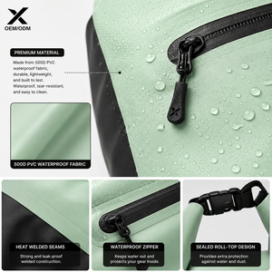 Custom Waterproof Swim Wet Dry Kit Bag Roll <b>Top</b> Dry Bag with Wet Dry Compartment 500D <b>PVC</b> Waterproof Swimming Beach Gym Travel - Product Image 3