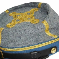 Gorra Kepi de Invierno Personalizada Estilo Berdans Sharpshooter Generals con 4 Hileras de Trenzas, Todas las Tallas, Reproducción Americana